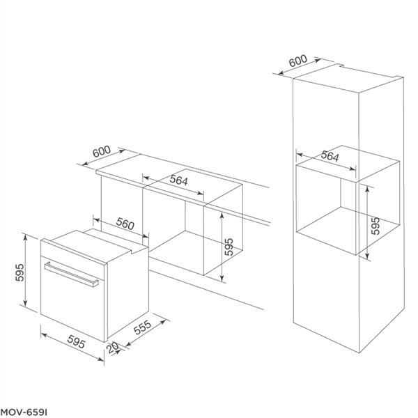 Lò nướng âm tủ Malloca MOV-659I - Khoang 70 lít – nướng nhiều, tiết kiệm thời gian Lò nướng âm tủ Malloca MOV-659I - Khoang 70 lít – nướng nhiều, tiết kiệm thời gian