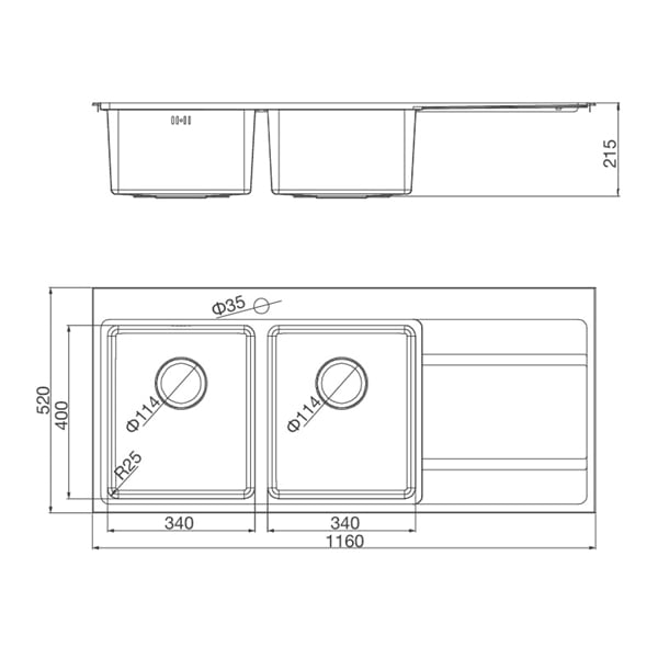 Chậu rửa chén Inox Malloca MS 7818 - Hai ngăn rửa rộng rãi Chậu rửa chén Inox Malloca MS 7818 - Hai ngăn rửa rộng rãi