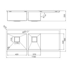 Chậu rửa chén Inox Malloca MS 6306T ảnh 3