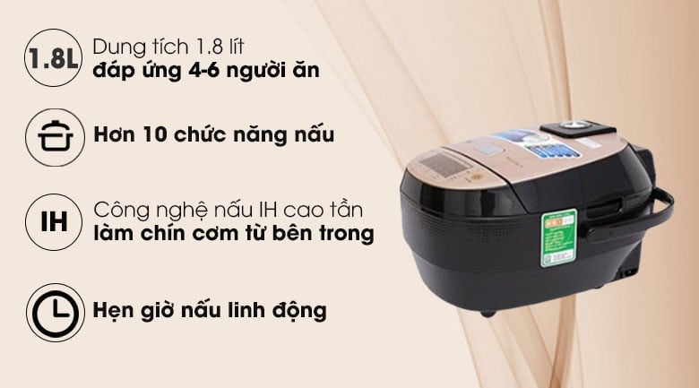 Nồi cơm điện cao tần Midea 1.8 lít MB-HS5007 – ảnh 2