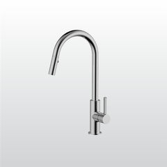 Vòi rửa chén nóng lạnh Malloca K012C / Đồng thau mạ chrome, có dây rút ảnh 2