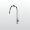  Vòi rửa chén nóng lạnh Malloca K012C / Đồng thau mạ chrome, có dây rút 