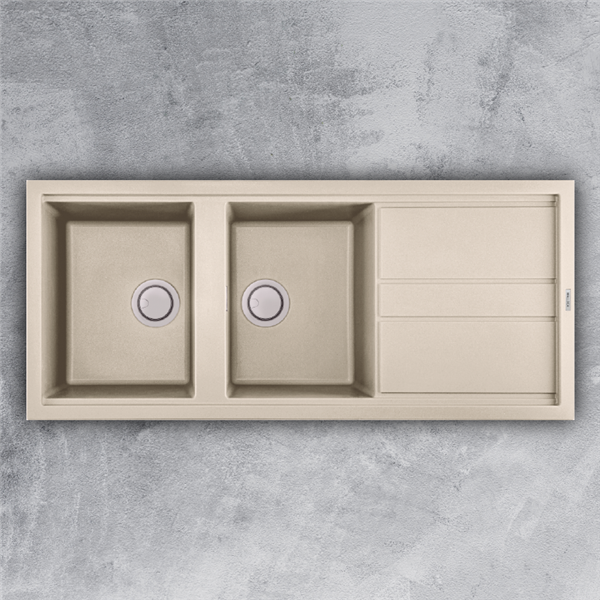 Chậu đá Malloca Bianco K-50062 / Màu kem / Phủ nano kháng khuẩn Chậu đá Malloca Bianco K-50062 / Màu kem / Phủ nano kháng khuẩn