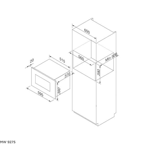 Lò Vi Sóng Âm Tủ Malloca MW 927S - Núm xoay, màn hình LCD và 8 chương trình A1–A8 Lò Vi Sóng Âm Tủ Malloca MW 927S - Núm xoay, màn hình LCD và 8 chương trình A1–A8
