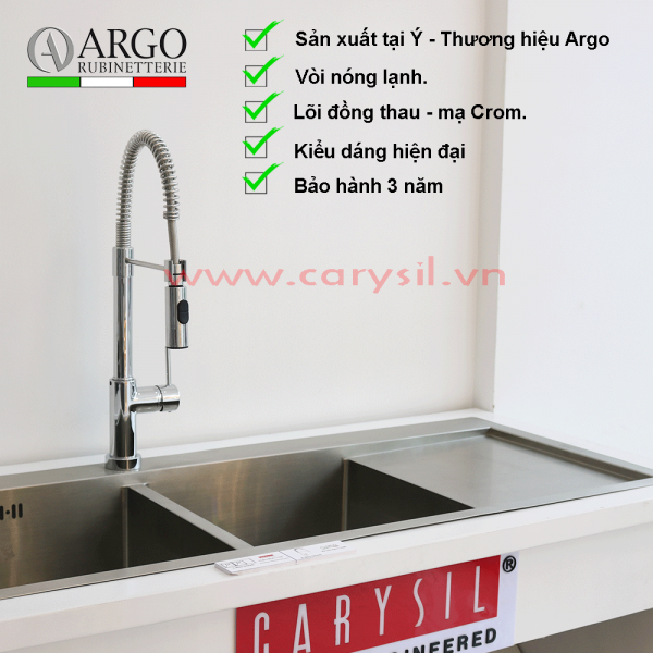 Vòi Rửa Chén Dây Rút Inox Carysil I-2388 – ảnh 5