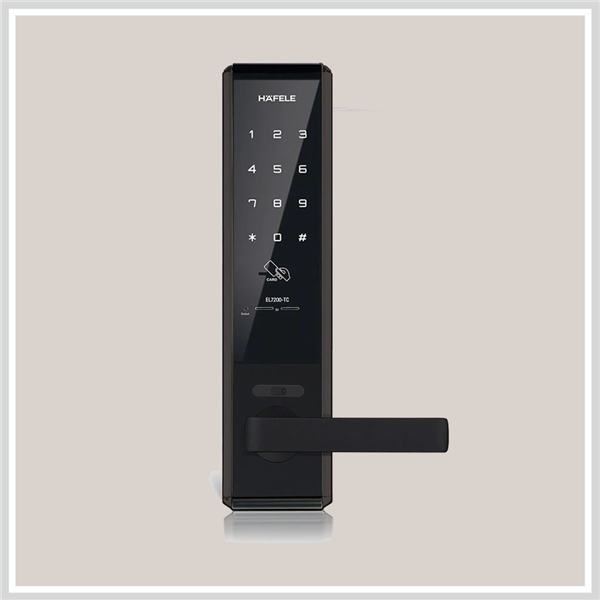 Khóa điện tử Hafele EL7200-TC cho cửa gỗ / Thân khóa nhỏ, màu đen, mã số 912.05.714