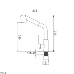 Vòi rửa chén nóng lạnh Malloca K119N9 / Đồng thau mạ chrome, có dây rút ảnh 3