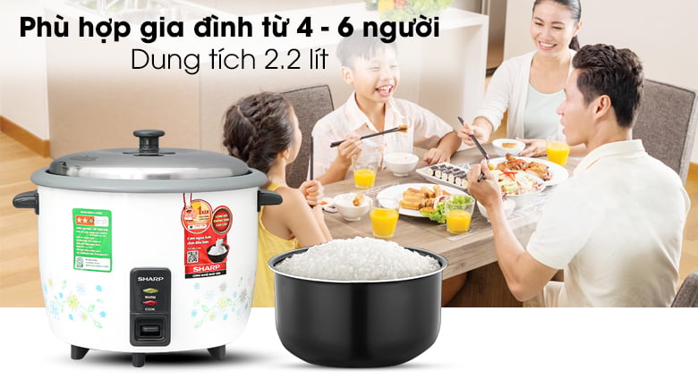Nồi cơm nắp rời Sharp KSH-228SNV-SF 2.2 lít – ảnh 4