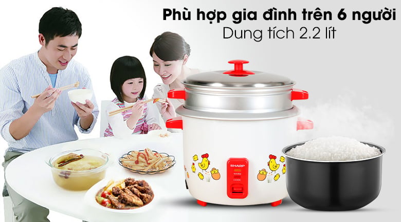 Nồi cơm điện nắp rời Sharp 2.2 lít KSH-D22SV-CH – ảnh 4