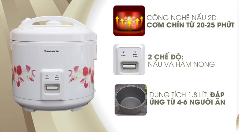 Nồi cơm điện Panasonic 1.8 lít SR-MVN187HRA – ảnh 2