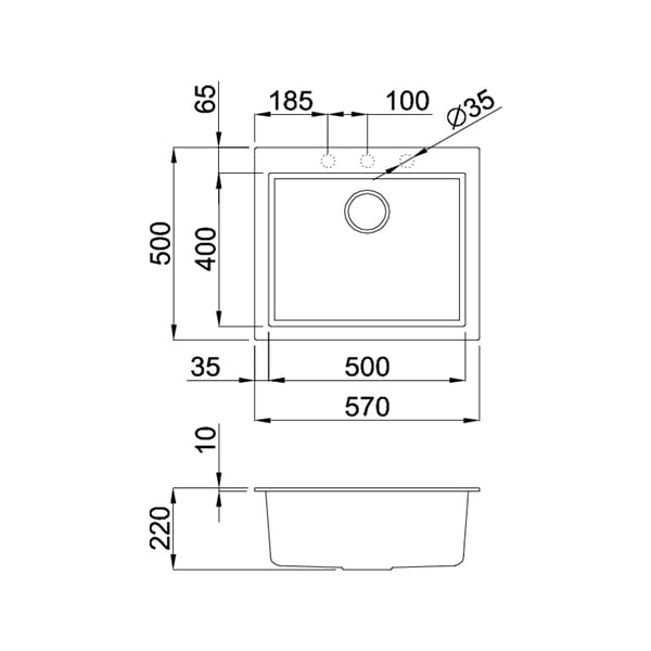 Chậu đá Malloca Nero K-10540 / Màu đen / Phủ nano kháng khuẩn - Thiết kế 1 hộc gọn gàng Chậu đá Malloca Nero K-10540 / Màu đen / Phủ nano kháng khuẩn - Thiết kế 1 hộc gọn gàng