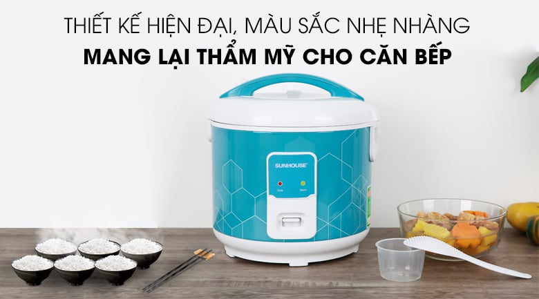 Nồi cơm nắp gài Sunhouse 1.8 lít SHD8622G – ảnh 3