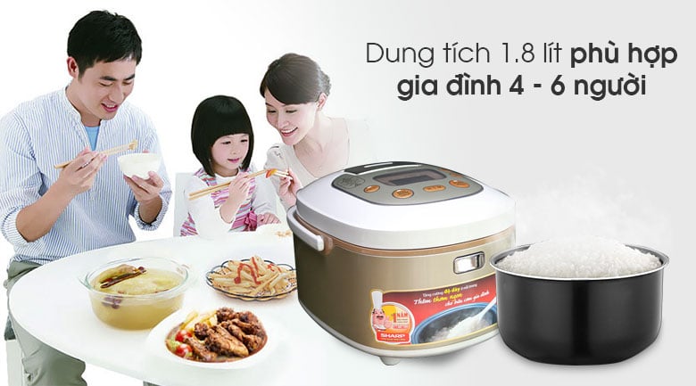 Nồi cơm điện tử Sharp 1.8 lít KS-TH18-GL – ảnh 3