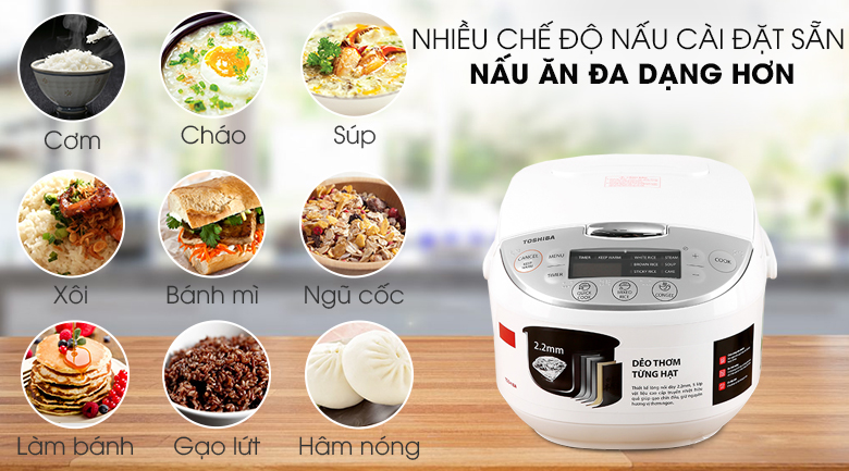 Nồi cơm điện tử Toshiba 1 lít RC-10DH2PV(W) – ảnh 6