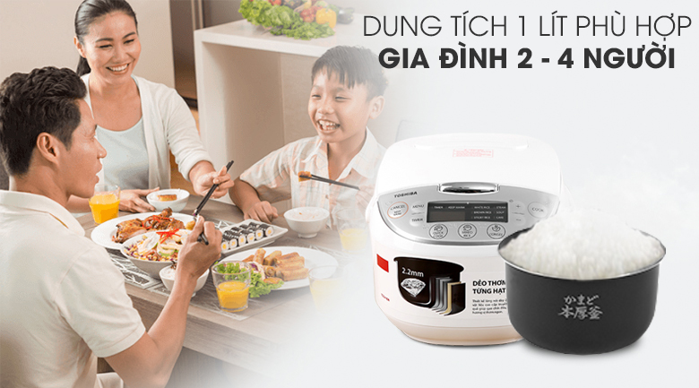 Nồi cơm điện tử Toshiba 1 lít RC-10DH2PV(W) – ảnh 4