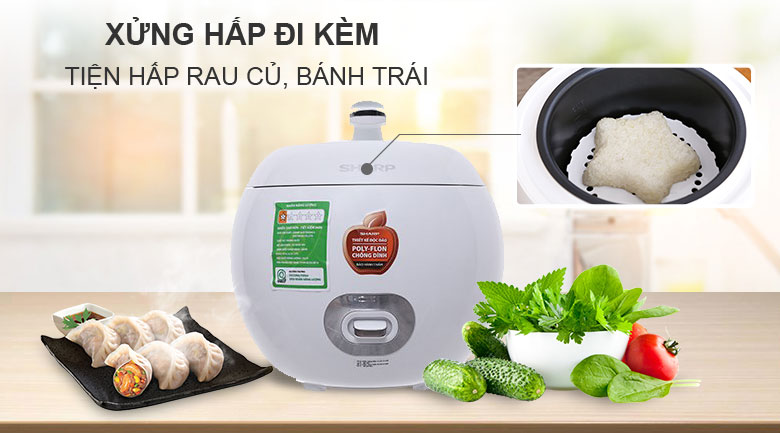 Nồi cơm điện Sharp 0.72 lít KS-A08V-WH Trắng – ảnh 7