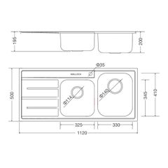 Chậu rửa chén Inox Malloca MS 1027L NEW ảnh 2