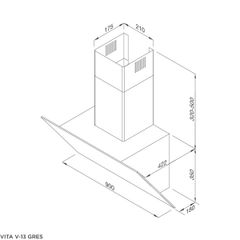 Máy hút mùi áp tường Malloca VITA V-13 GRES ảnh 3