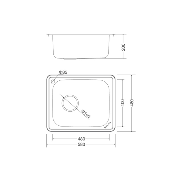 Chậu rửa chén Inox Malloca MS 1023 - Inox 304 chế tạo bán thủ công Chậu rửa chén Inox Malloca MS 1023 - Inox 304 chế tạo bán thủ công