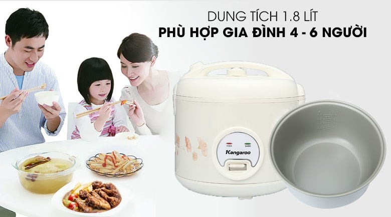Nồi cơm điện nắp gài Kangaroo 1.8 lít KG18RC3 – ảnh 4