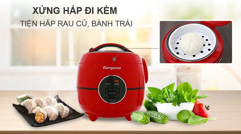 Nồi cơm điện Kangaroo 1.2 lít KG822 đỏ – ảnh 7