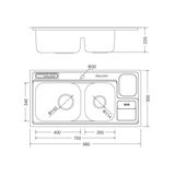 Chậu rửa chén Inox Malloca MS 8809