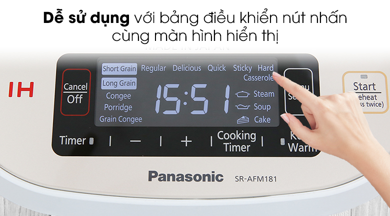 Nồi cơm điện cao tần Panasonic 1.8 lít SR-AFM181WRA – ảnh 5