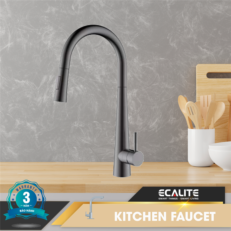 Vòi rửa chén nóng lạnh Pull-down Ecalite EF-K149G – ảnh 2
