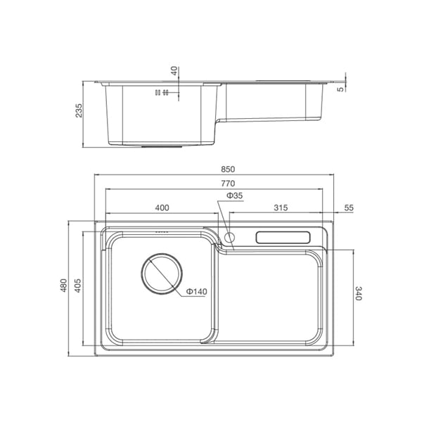 Chậu rửa chén Inox Malloca MS 1028D - Một quy trình rửa dọn gọn gàng với MS 1028D Chậu rửa chén Inox Malloca MS 1028D - Một quy trình rửa dọn gọn gàng với MS 1028D