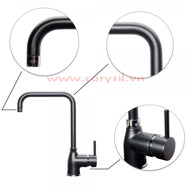 Vòi Rửa Chén Carysil G-2551 (màu muối ớt, xám tro, đen) – ảnh 5