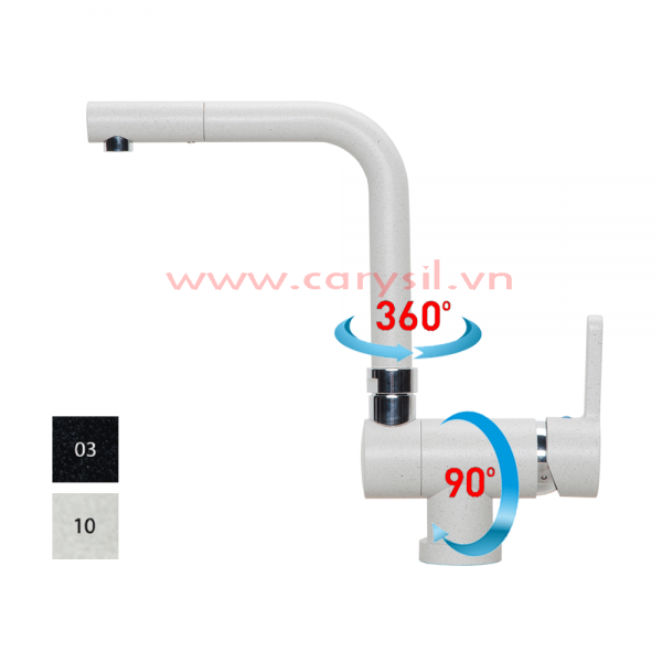 Vòi Rửa Chén Carysil G-0555P (màu xám tro, đen) – ảnh 6