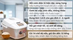 Nồi cơm điện tử Panasonic 1.8 lít SR-ZG185SRAM ảnh 2