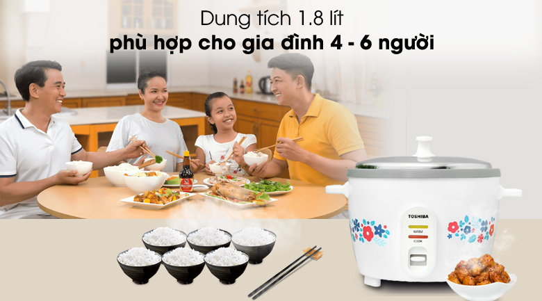 Nồi cơm nắp rời Toshiba RC-18MH2PV(W) 1.8 lít – ảnh 4