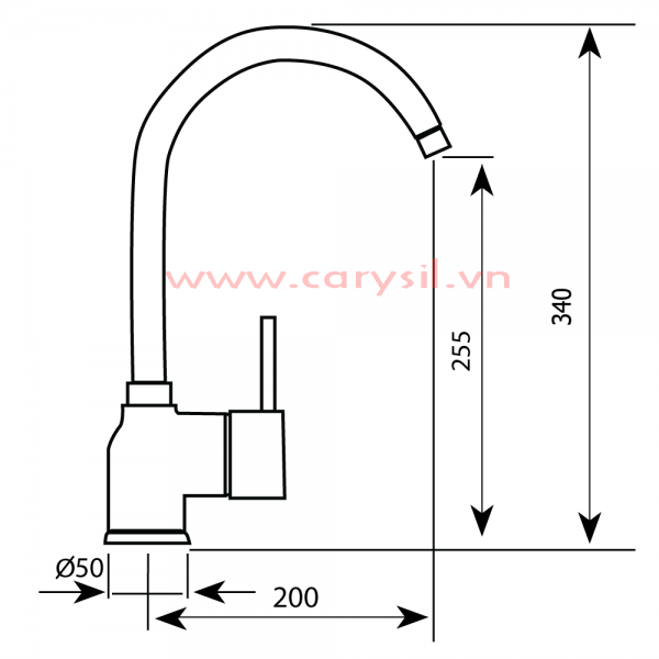 Vòi Rửa Chén Inox Carysil I-2521 – ảnh 3