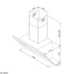 Máy hút mùi áp tường Malloca MC 9003 ảnh 3