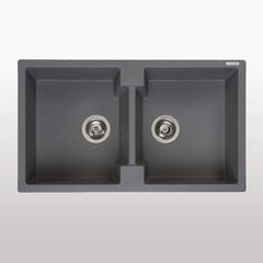 Chậu đá 2 hộc AMSTERDAM 20, màu Xám, 90cm35x44x20+35x44x20 ảnh 2