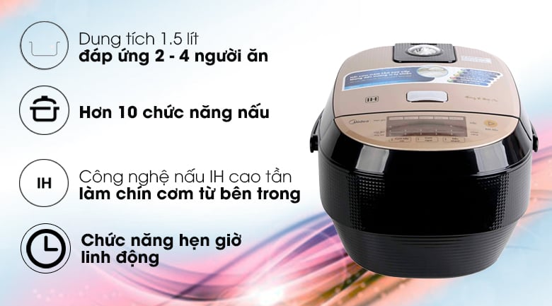 Nồi cơm điện cao tần Midea 1.5 lít MB-HS4007 – ảnh 2