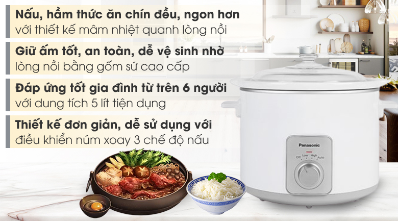 Nồi nấu chậm Panasonic 5 lít NF-N50ASRA – ảnh 2