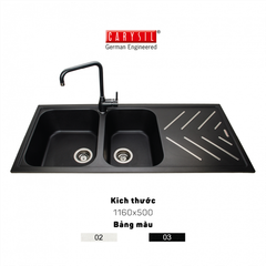 Chậu Rửa Bằng Đá Nhân Tạo Carysil BEC2 ảnh 5