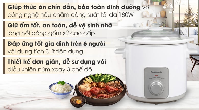 Nồi nấu chậm Panasonic 3 lít NF-N30ASRA – ảnh 2