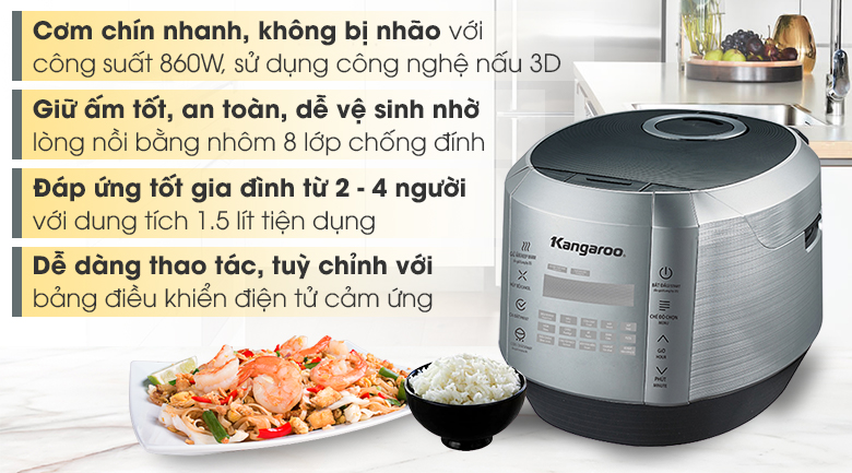 Nồi cơm điện tử Kangaroo 1.5 lít KG598 – ảnh 2