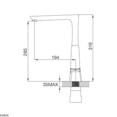 Vòi rửa chén nóng lạnh Malloca K292C / Đồng thau mạ chrome ảnh 3