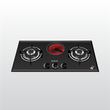 Bếp Gas Kết Hợp Hồng Ngoại 3 vùng nấu Malloca EG 201C/ Màu đen