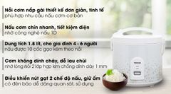 Nồi cơm điện 1.8 lít Toshiba RC-18JH1NV(G) ảnh 2