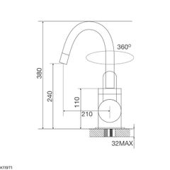 Vòi rửa chén nóng lạnh Malloca K119T1 / Đồng thau mạ chrome ảnh 2