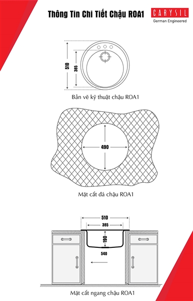 Chậu Rửa Chén Carysil ROA1 – ảnh 4