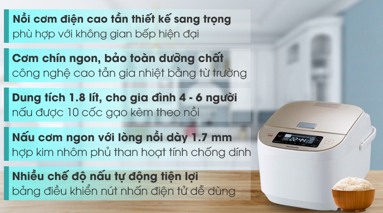Nồi cơm điện cao tần Panasonic 1.8 lít SR-AFM181WRA – ảnh 2