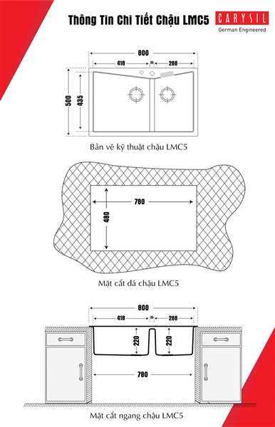Chậu Rửa Chén Carysil LMC5 – ảnh 4