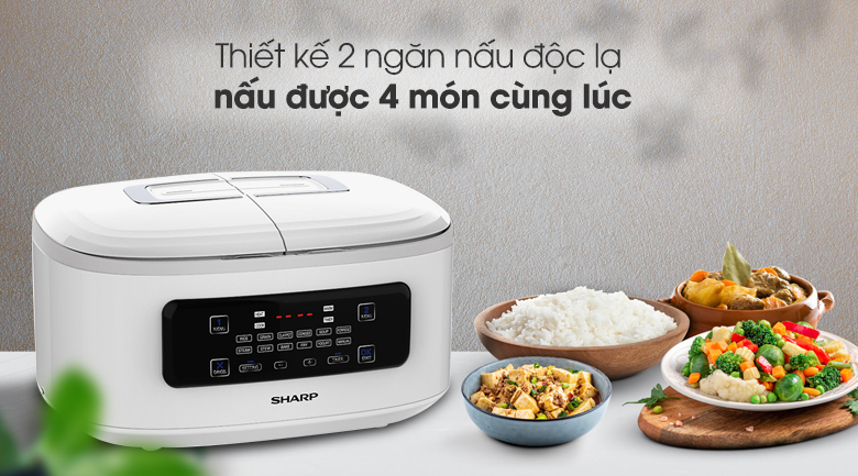 Nồi cơm 2 ngăn đa năng Sharp 1.8 lít KN-TC50VN-WH – ảnh 3