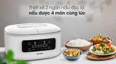 Nồi cơm 2 ngăn đa năng Sharp 1.8 lít KN-TC50VN-WH ảnh 3